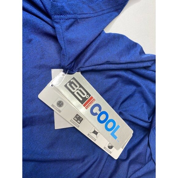 32 Degrees Polo Men's MEDIUM Blue Short-Sleeve Techno Mesh Soft Stretch NEW - Picture 9 of 11